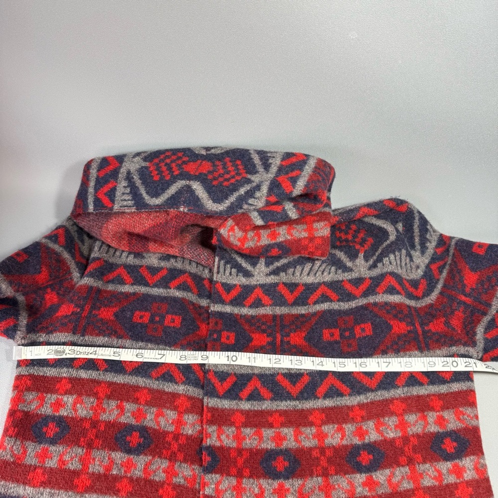 Toad&Co Merino Merritt Aztec Print 100% Lambswool Long Hooded Cardigan - Picture 7 of 10